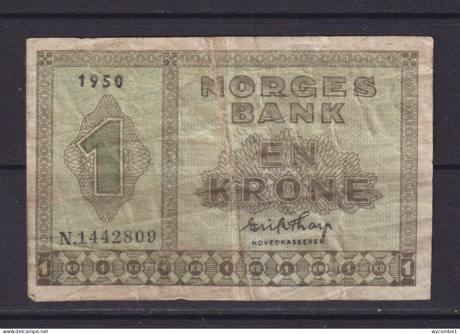 NORWAY - 1950 1 Krone Circulated Banknote - Noorwegen