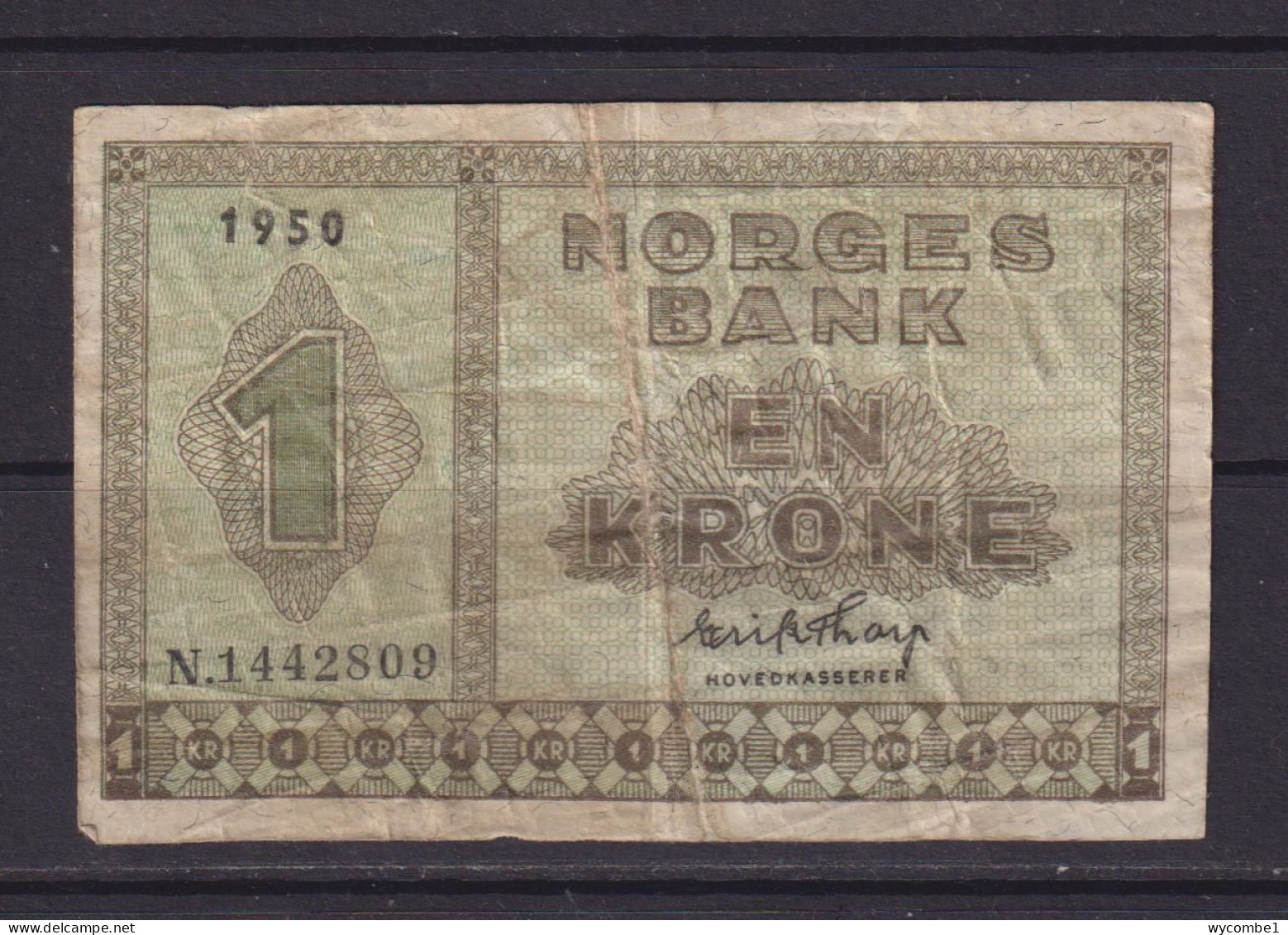 NORWAY - 1950 1 Krone Circulated Banknote - Noruega