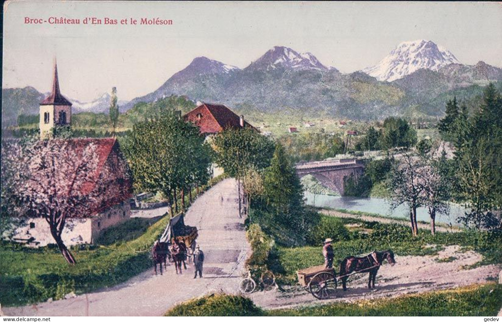 Broc FR, Château D'En Bas, Vélo Et Attelages De Chevaux (morel 1009) - Broc