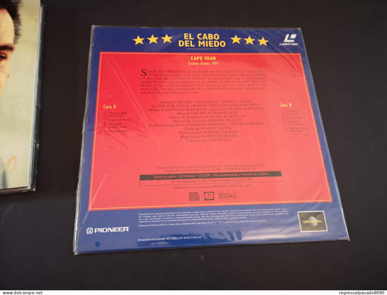 Robert De Niro Libro Y Película Laser Disc Laserdisc El Cabo Del Miedo. Mitos Del Cine Planeta Años 90 - Klassiker