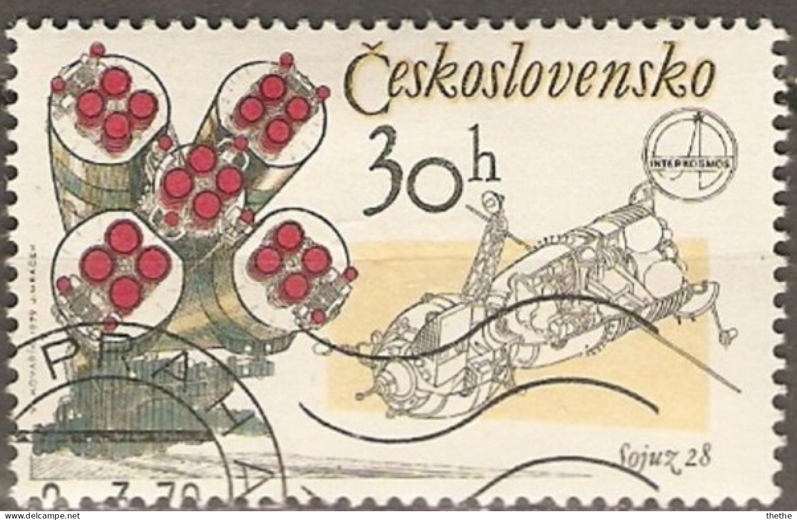 TCHECOSLOVAQUIE -  "Interkosmos" 1er Anniversaire Du Vol Spatial URSS-Tchécoslovaquie - Used Stamps