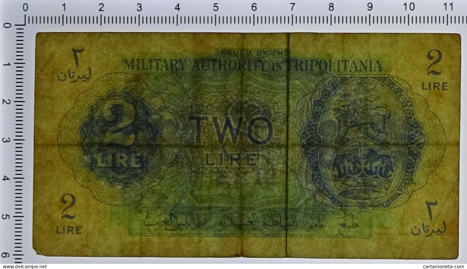 2 LIRE OCCUPAZIONE INGLESE TRIPOLITANIA MILITARY AUTHORITY 1943 BB - Occupazione Alleata Seconda Guerra Mondiale