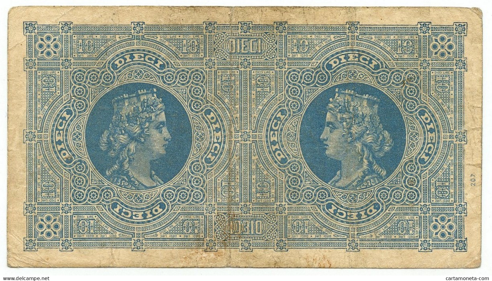 10 LIRE BIGLIETTO CONSORZIALE REGNO D'ITALIA 30/04/1874 BB - Biglietto Consorziale