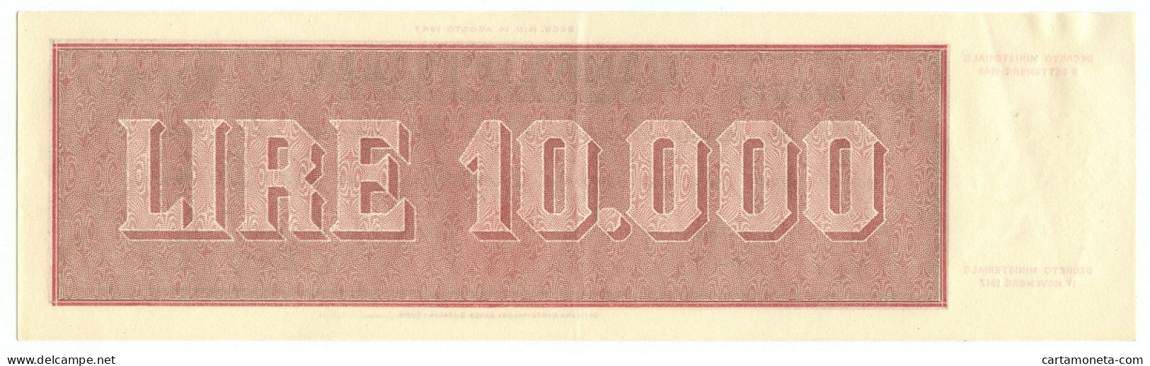 10000 LIRE TITOLO PROVVISORIO MEDUSA REPUBBLICA ITALIANA 06/09/1949 SUP- - Autres & Non Classés