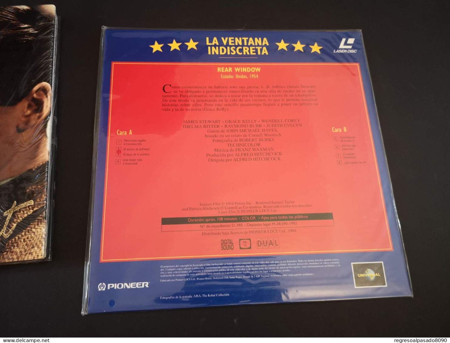 James Stewart Libro Y Película Laser Disc Laserdisc La Ventana Indiscreta. Mitos Del Cine Planeta Años 90 - Klassiker
