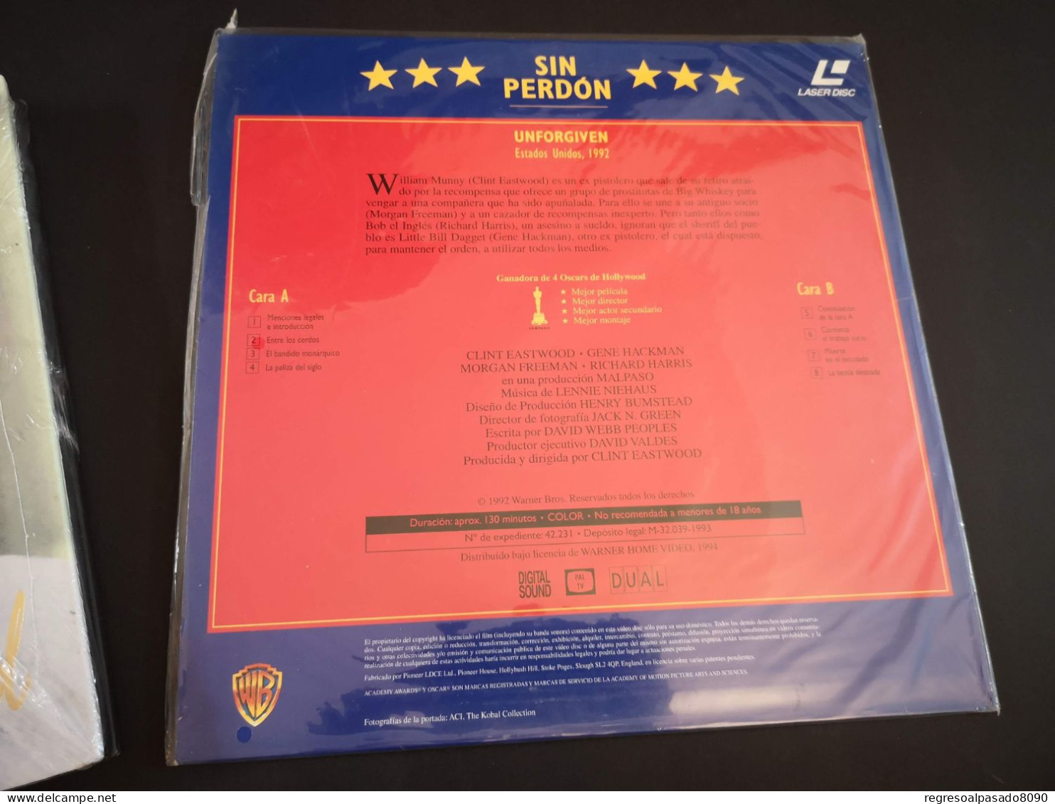 Klint Eastwood Libro Y Película Laser Disc Laserdisc Sin Perdón. Colección Mitos Del Cine Planeta Años 90 - Classici