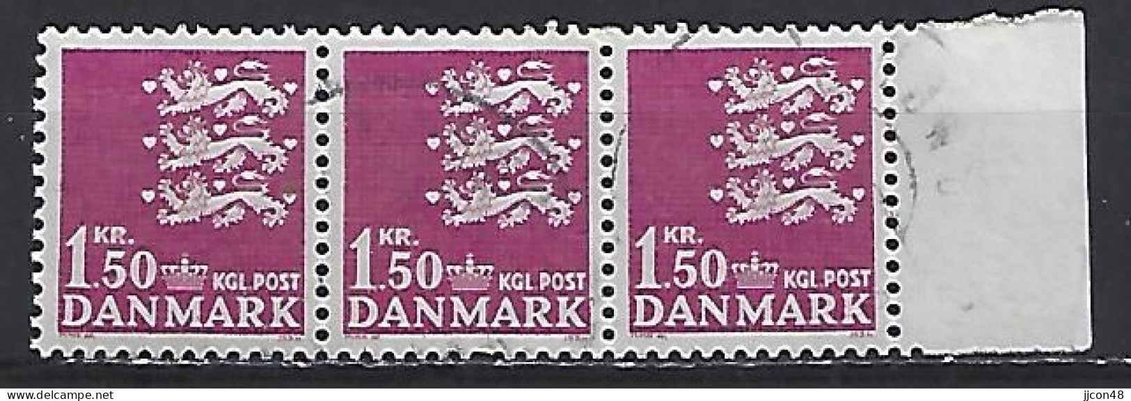 Denmark 1962  Three Lions (o) Mi.402 Y - Usado