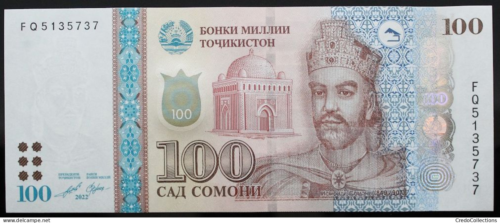 Tadjikistan - 100 Somoni - 2022 - PICK 27d - NEUF - Tadschikistan