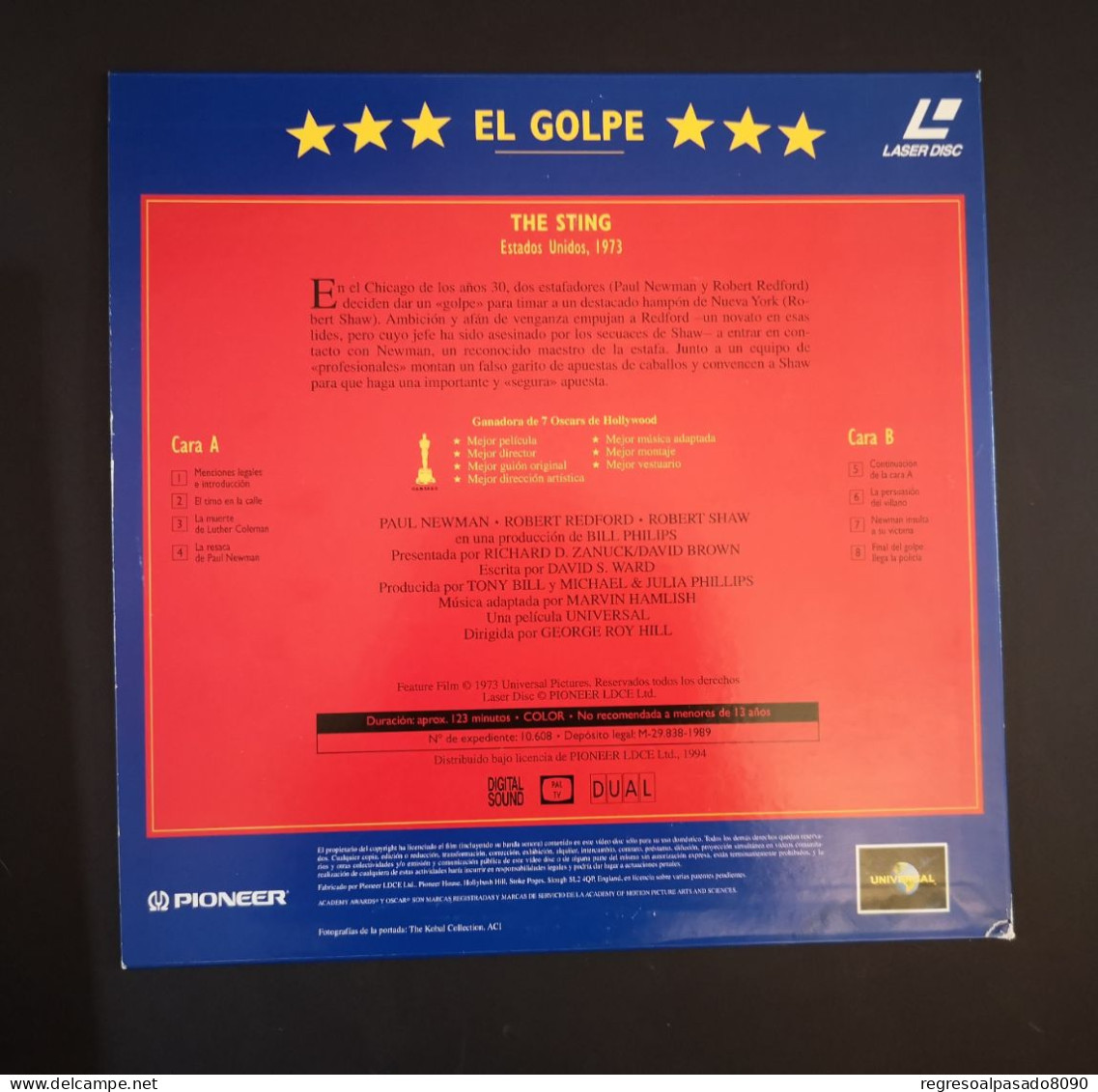 Paul Newman Libro Y Película Laser Disc Laserdisc El Golpe. Colección Mitos Del Cine Planeta Años 90 - Klassiekers