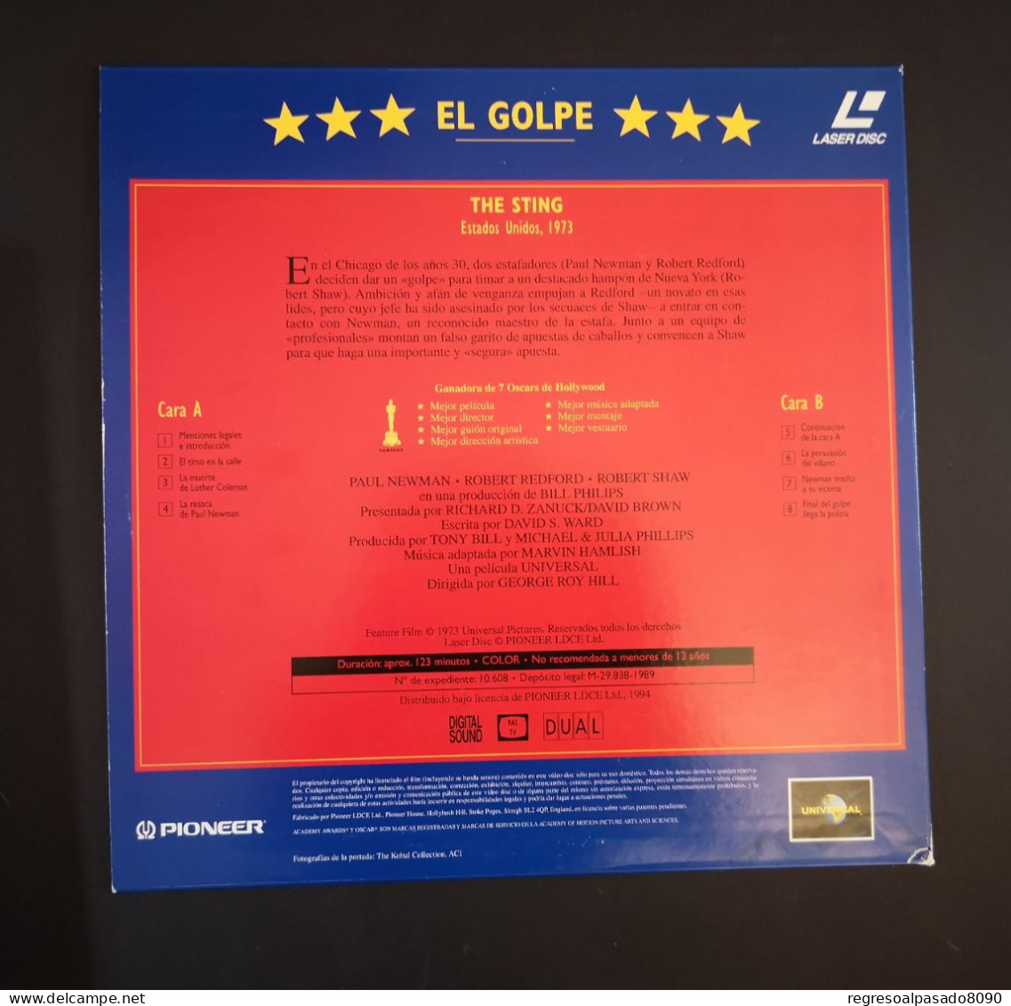 Paul Newman Libro Y Película Laser Disc Laserdisc El Golpe. Colección Mitos Del Cine Planeta Años 90 - Classiques