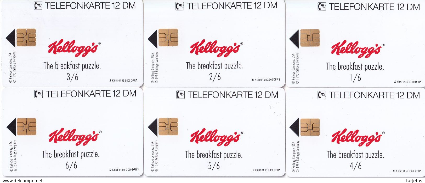 K 079/084 PUZZLE DE 6 TARJETA DE ALEMANIA DE CORN FLAKES KELLOGGS DE TIRADA 2000 - K-Series : Customers Sets