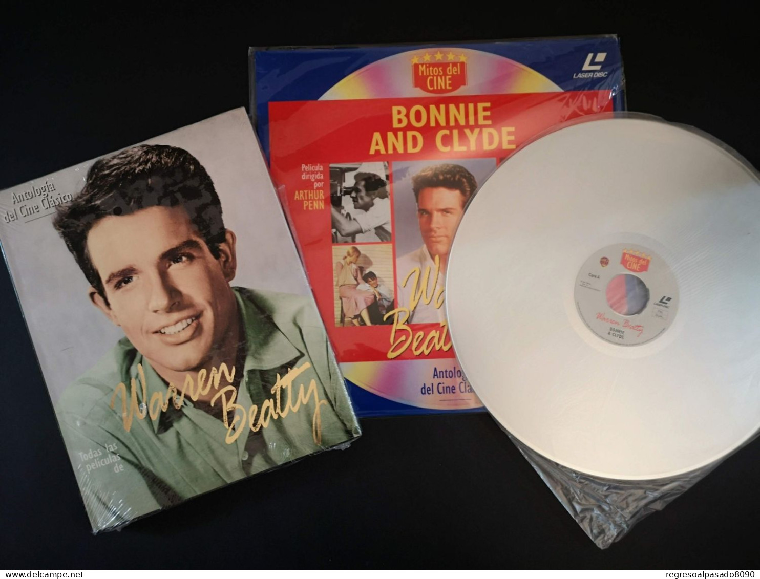 Warren Beatty Libro Y Película Laser Disc Laserdisc Bonnie And Clyde. Colección Mitos Del Cine Planeta Años 90 - Clásicos