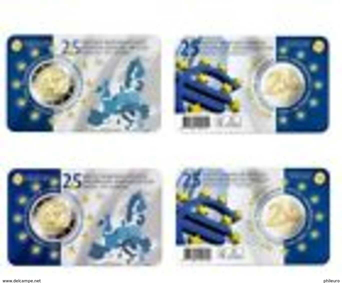 Belgique 2019 : Lot De 2 Coincards De La 2€ Commémorative '25 Ans De L'Institut Monétaire Européen' (EMI) - DISPONIBLE - Belgio