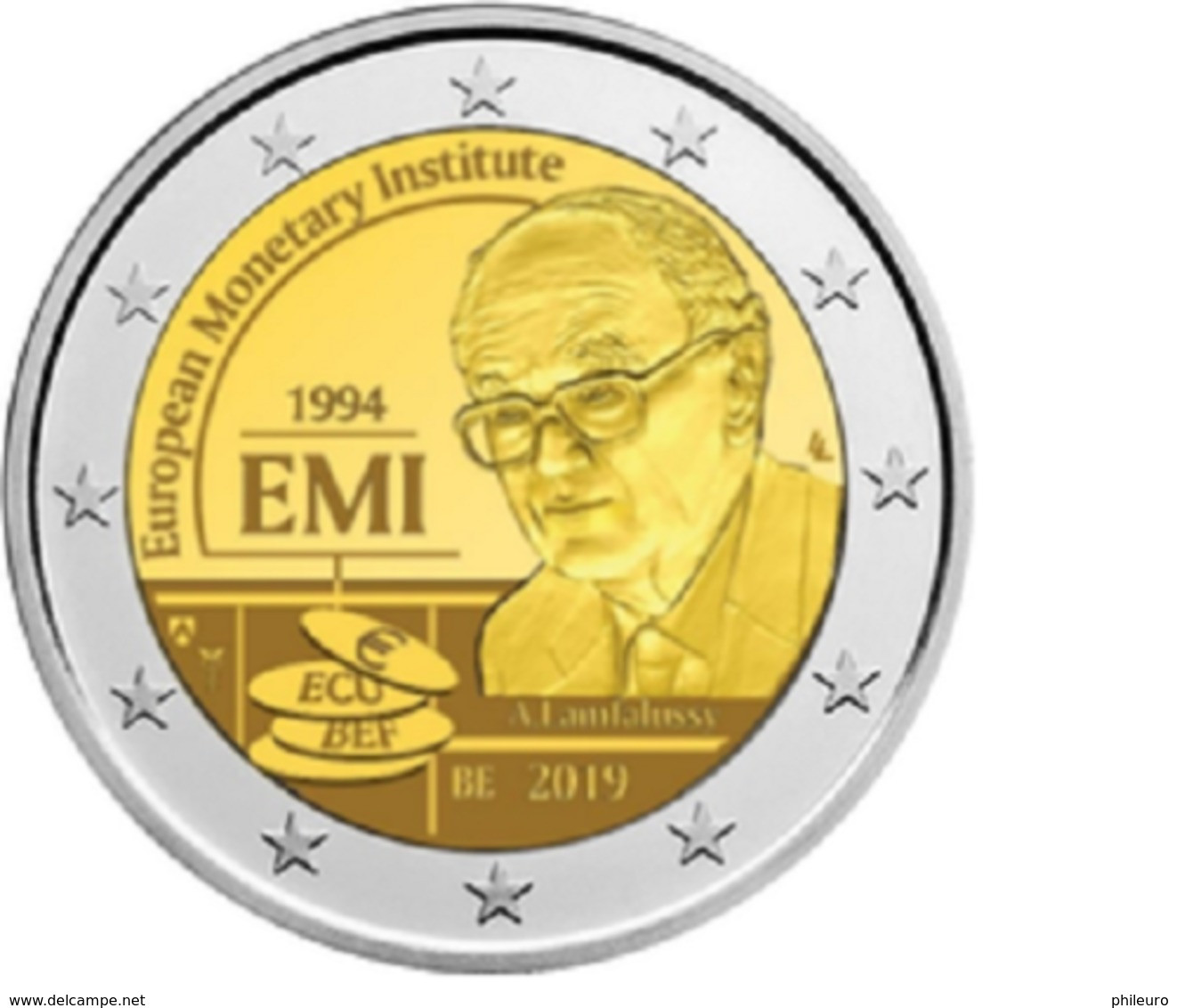 Belgique 2019 : Lot De 2 Coincards De La 2€ Commémorative '25 Ans De L'Institut Monétaire Européen' (EMI) - DISPONIBLE - Belgio