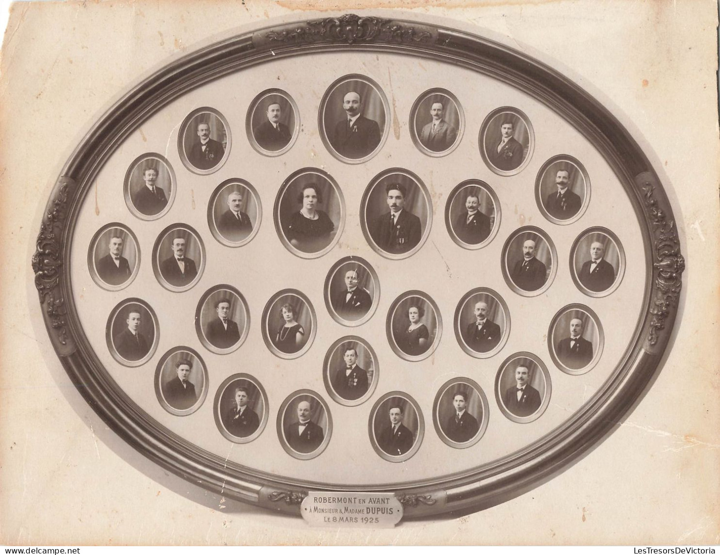 Photographie Originale  - Photo Des Homme D'une Famille Dans Un Cadre  - Robermont En Avant - 8 Mars 1925 - Dupuis - Identified Persons