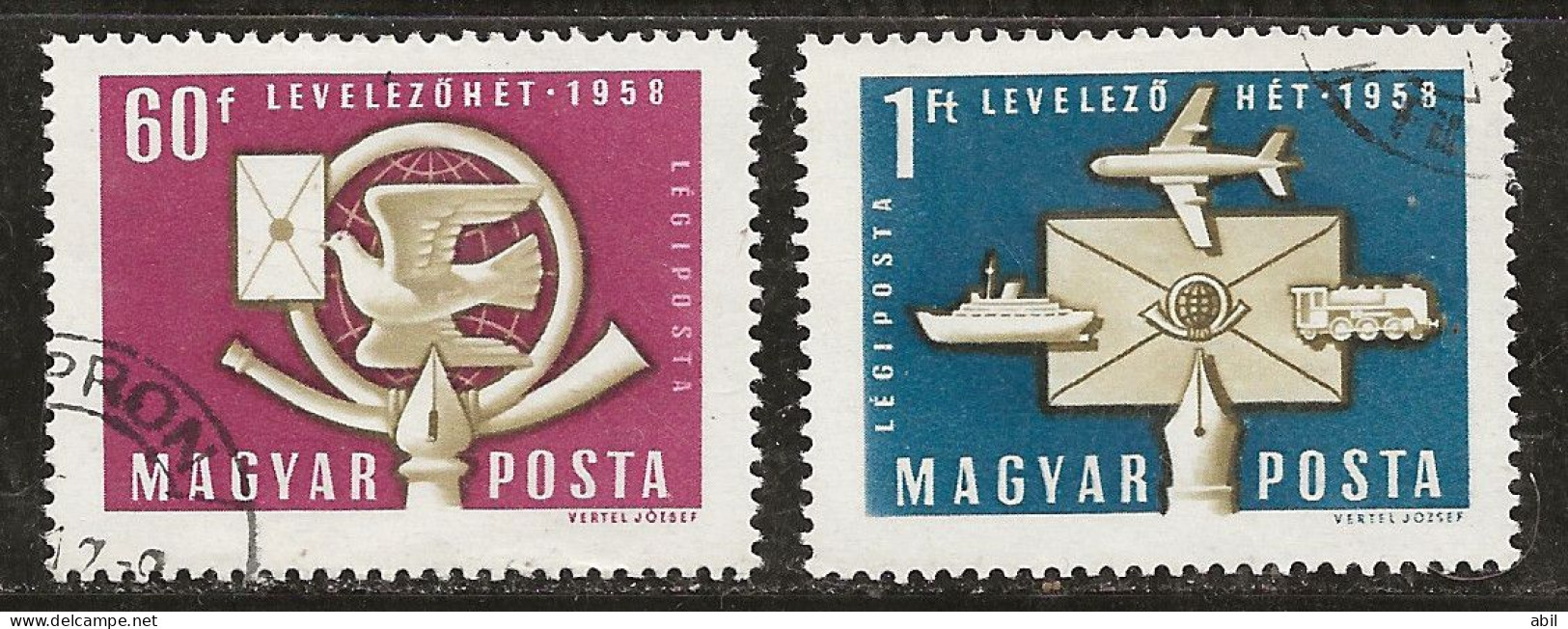 Hongrie 1958 N°Y.T. :  PA 209 Et 210 Obl. - Usati