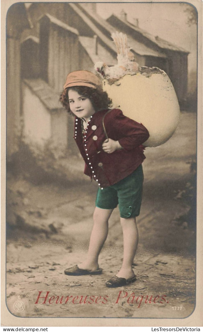 FÊTES - VŒUX - Heureuses Pâques - Petit Garçon- Carte Postale Ancienne - Easter