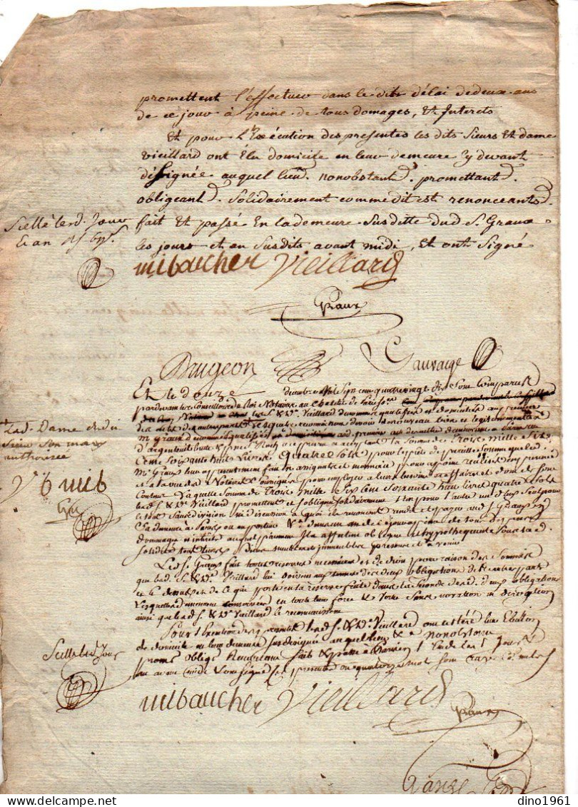 VP22.990 - Généralité De PARIS - Acte De 1781 - Obligation - M. VIEILLARD, Ecuyer, Page De S. A . Mgr Le Prince De CONTI - Cachets Généralité