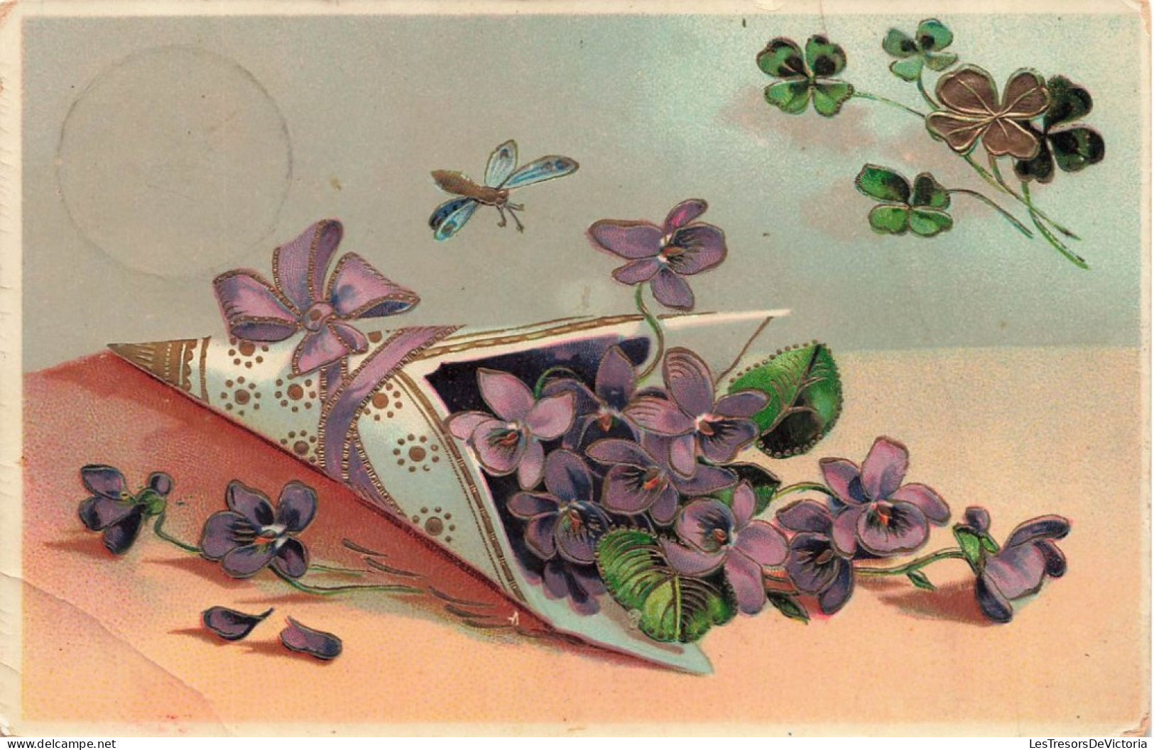 FANTAISIES - Bouquet De Fleurs - Trèfles - Carte Postale Ancienne - Sonstige & Ohne Zuordnung