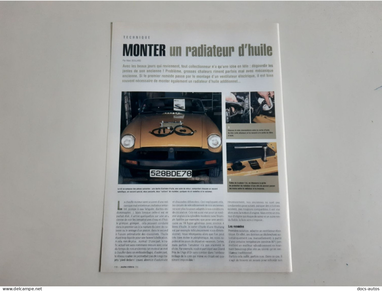 Monter Un Radiateur D'huile - Coupure De Presse - Other & Unclassified