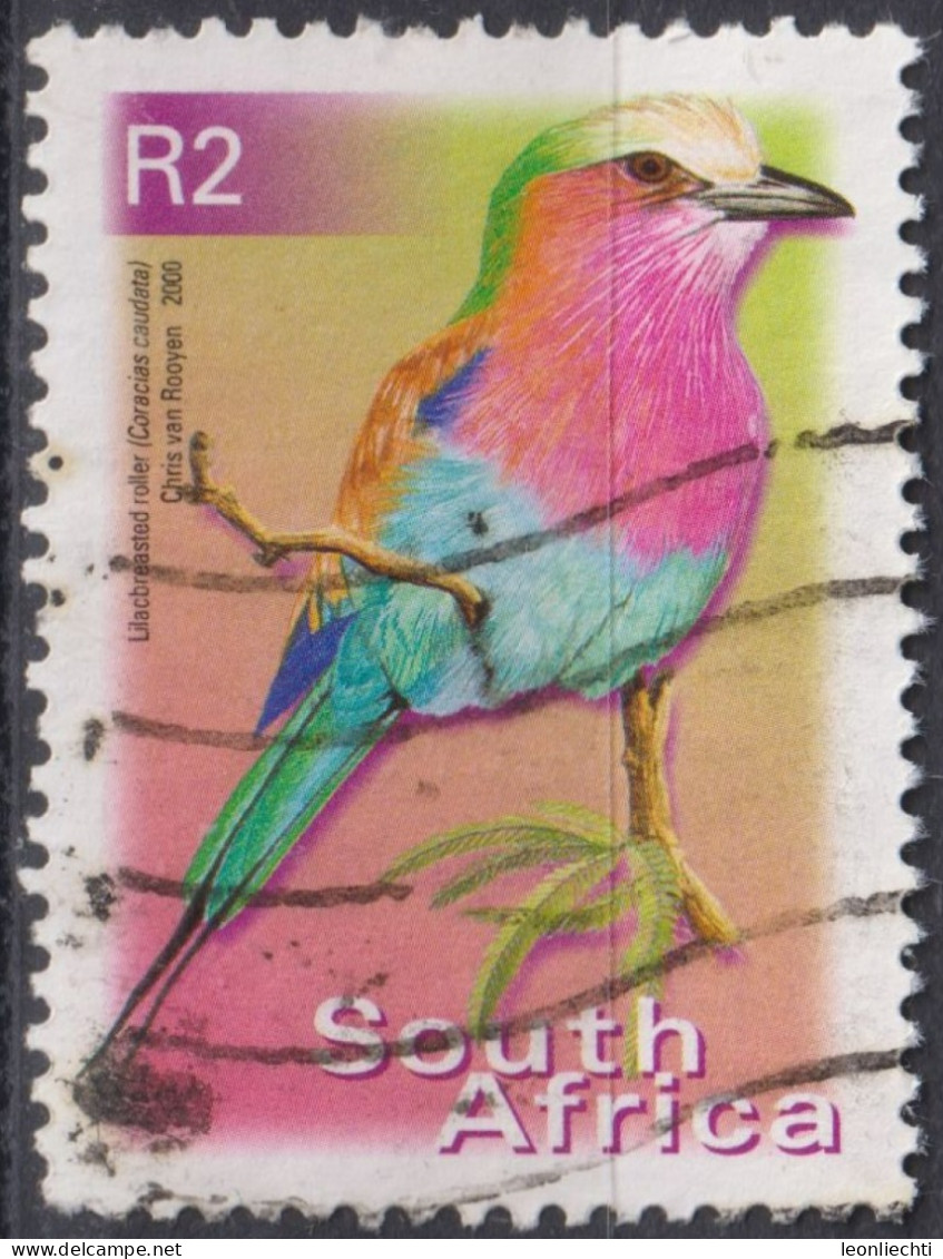 2002 Südafrika ° Mi:ZA 1304C, Sn:ZA 1192a, Yt:ZA 1127Va, Lilac-brested Roller (Coracias Caudata), Vogel - Gebruikt