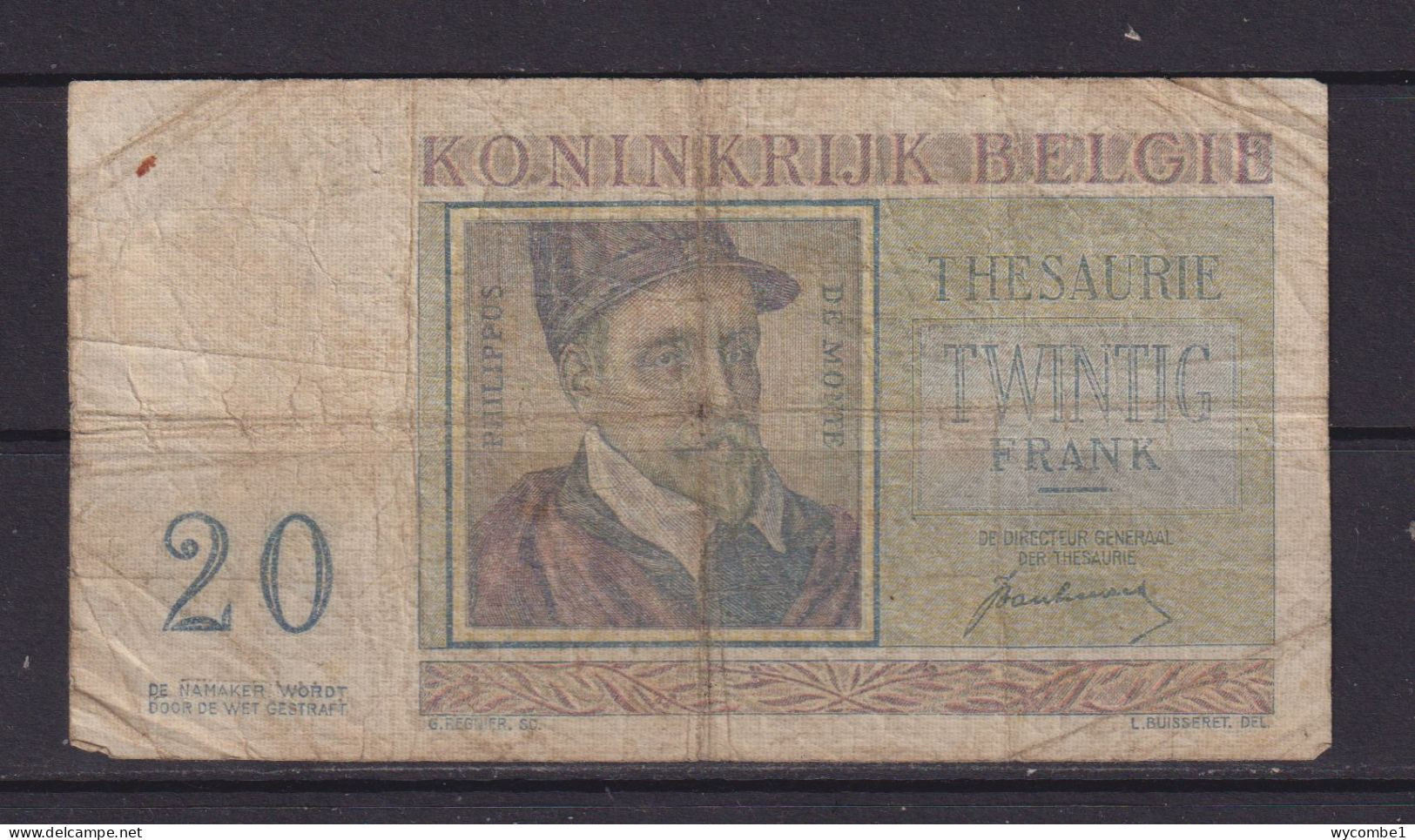 BELGIUM - 1950 20 Francs Circulated Banknote - Sonstige & Ohne Zuordnung