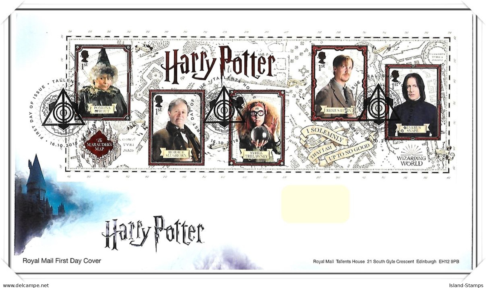 2018 GB FDC - Harry Potter Mini Sheet- Typed Address - 2011-2020 Decimale Uitgaven