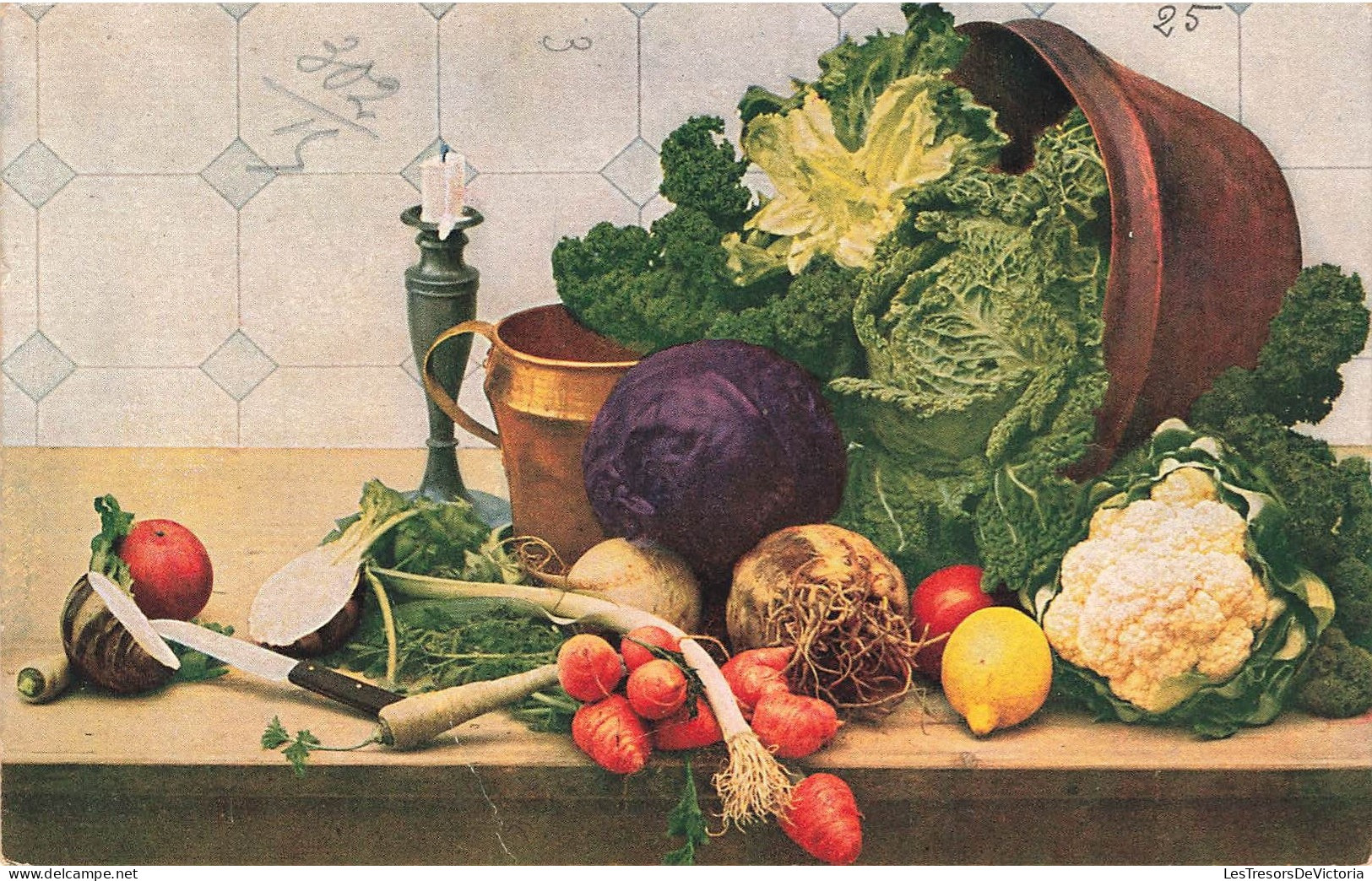 RECETTES - CUISINE - Légumes - Carte Postale Ancienne - Recipes (cooking)