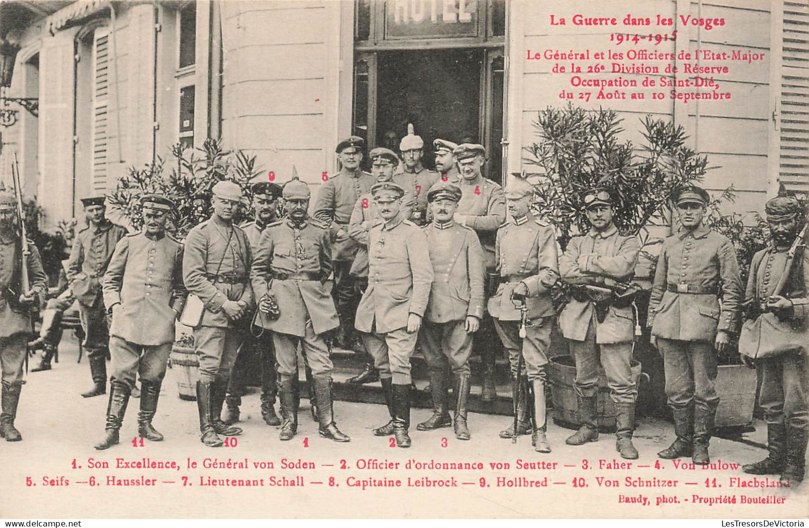 FRANCE - La Guerre Dans Les Vosges - 1914 - 1915 - Le Général Et Les Officiers De L'Etat Major - Carte Postale Ancienne - Saint Die
