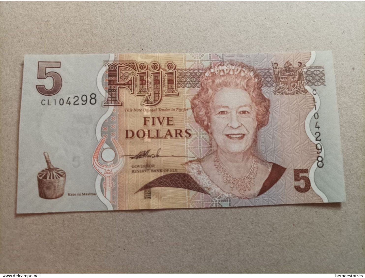 Billete De Fiji De 5 Dólares, Año 2007, UNC - Fiji
