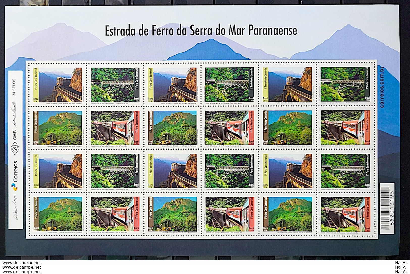 C 3611 Brazil Stamp Serra Do Mar Railway Paranaense Locomotive Train 2016 Sheet - Nuovi