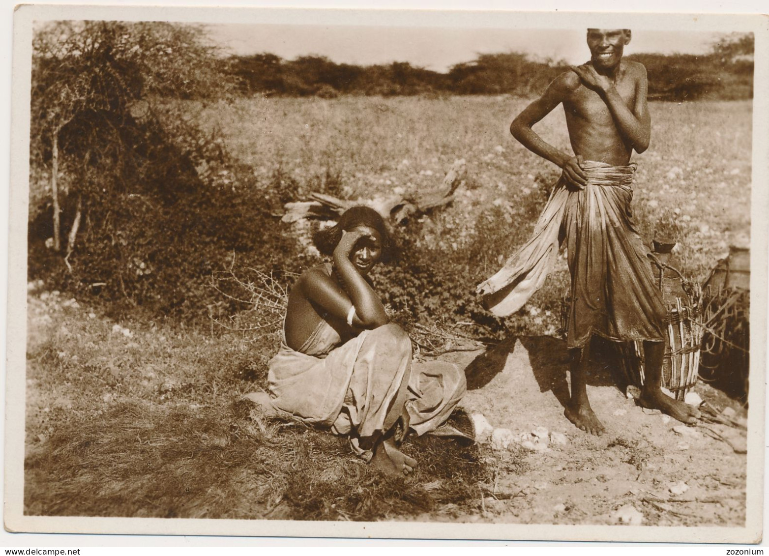 ETHIOPIE ETHIOPIA ERITREA, ASMARA, Ai Pozzi Di Gherlogubi Ogaden Homme Et Femme Old Postcard - Ethiopie