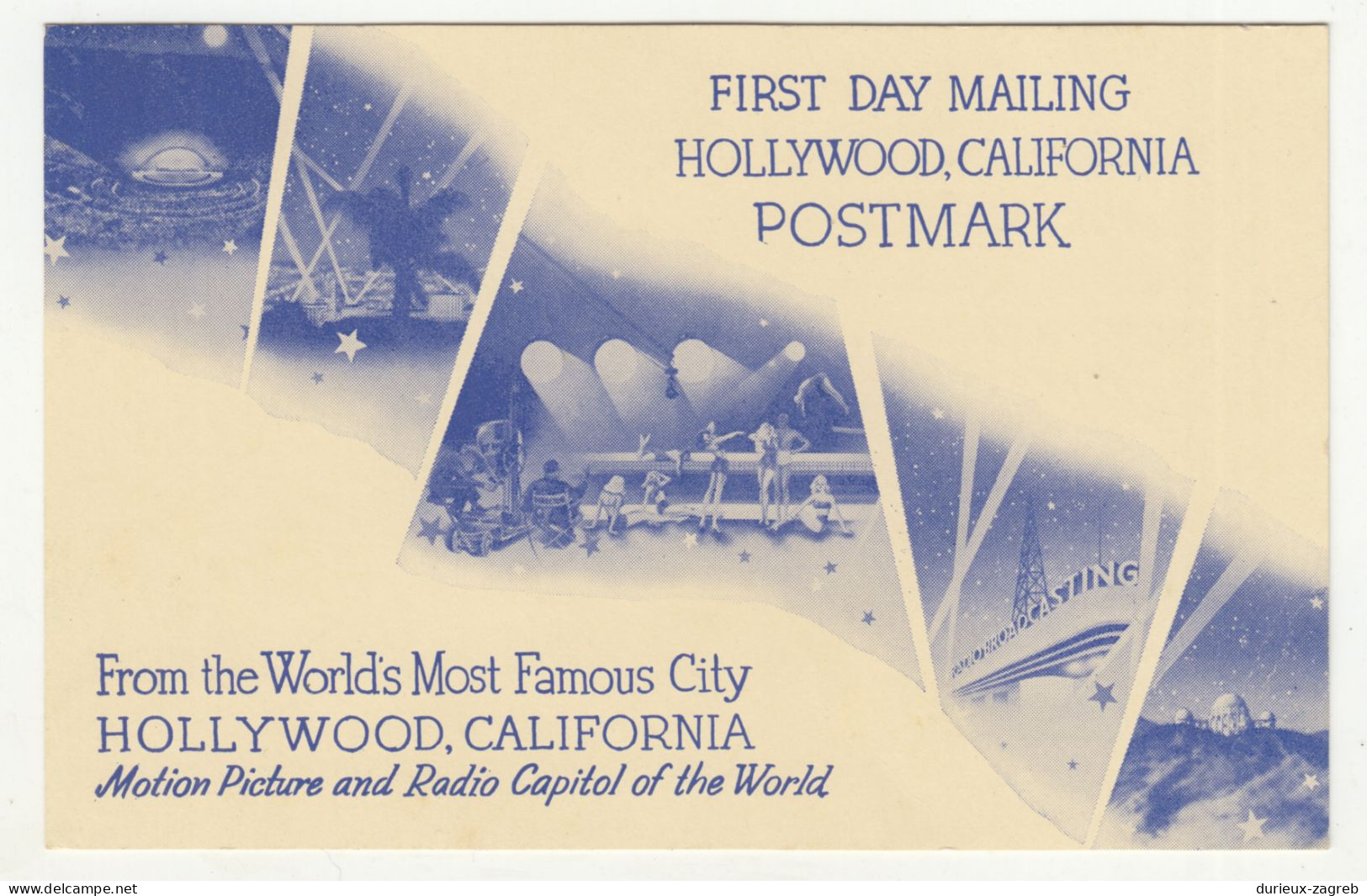 Hollywood Motion Picture And Radio Capitol Of The World Old Postcard Not Posted B240205 - Los Angeles