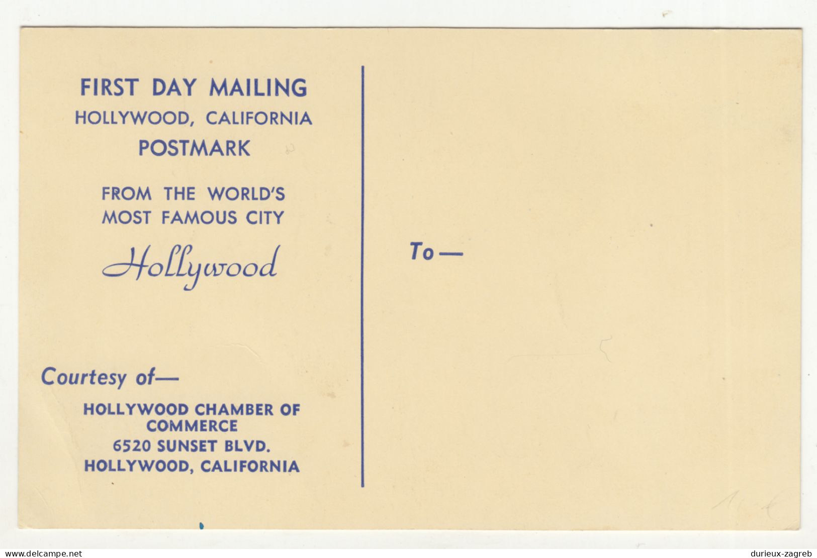 Hollywood Motion Picture And Radio Capitol Of The World Old Postcard Not Posted B240205 - Los Angeles