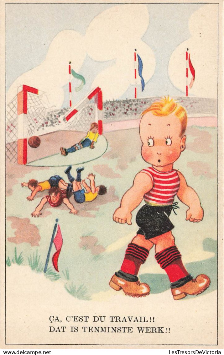 ENFANTS - Dessins D'enfants - C'est Du Travail - Jeux - Carte Postale Ancienne - Kinder-Zeichnungen