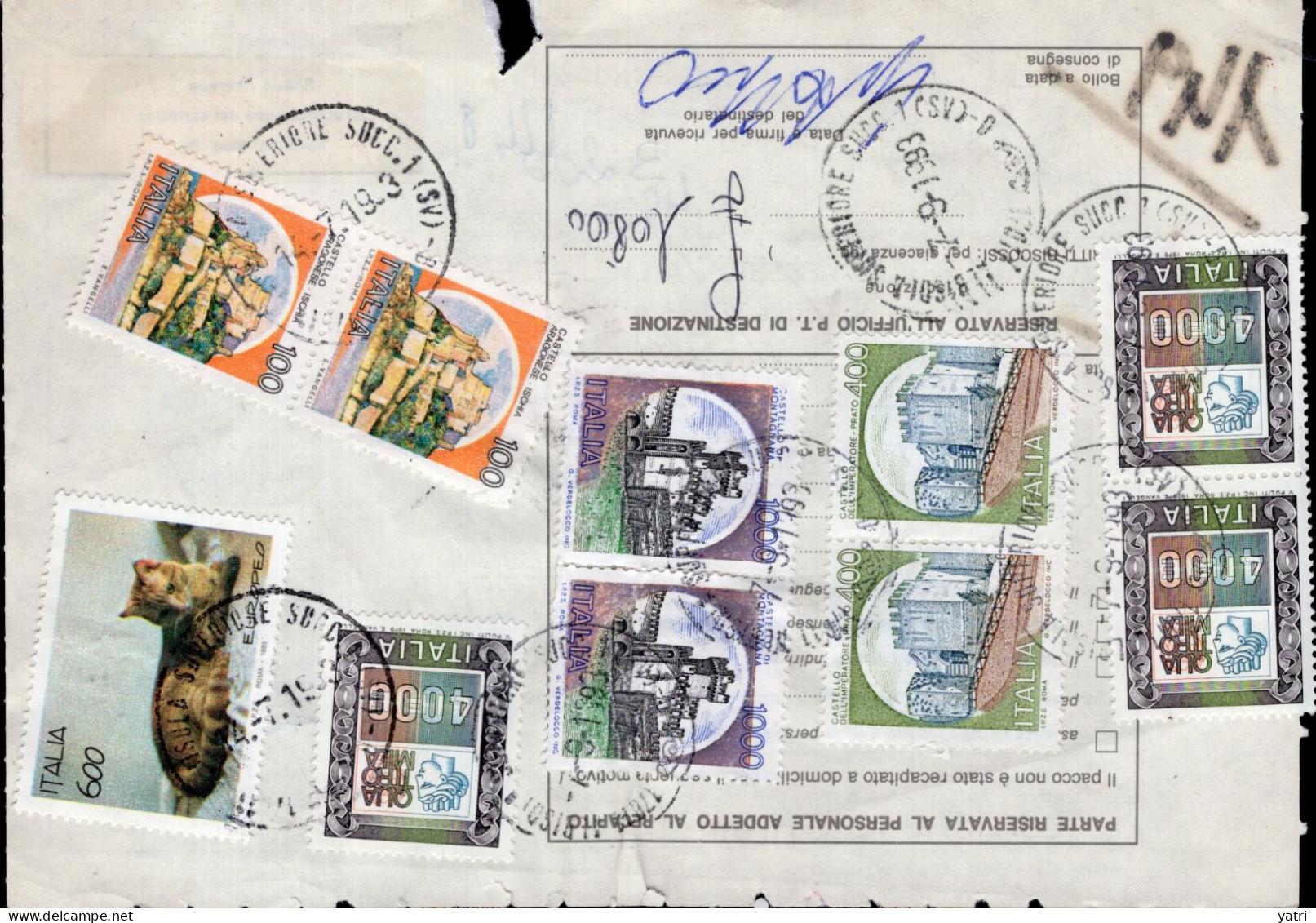 Italia (1993) - Bollettino Pacchi Reso Al Mittente Da Albisola Superiore (SV) Per Venezia - Postal Parcels
