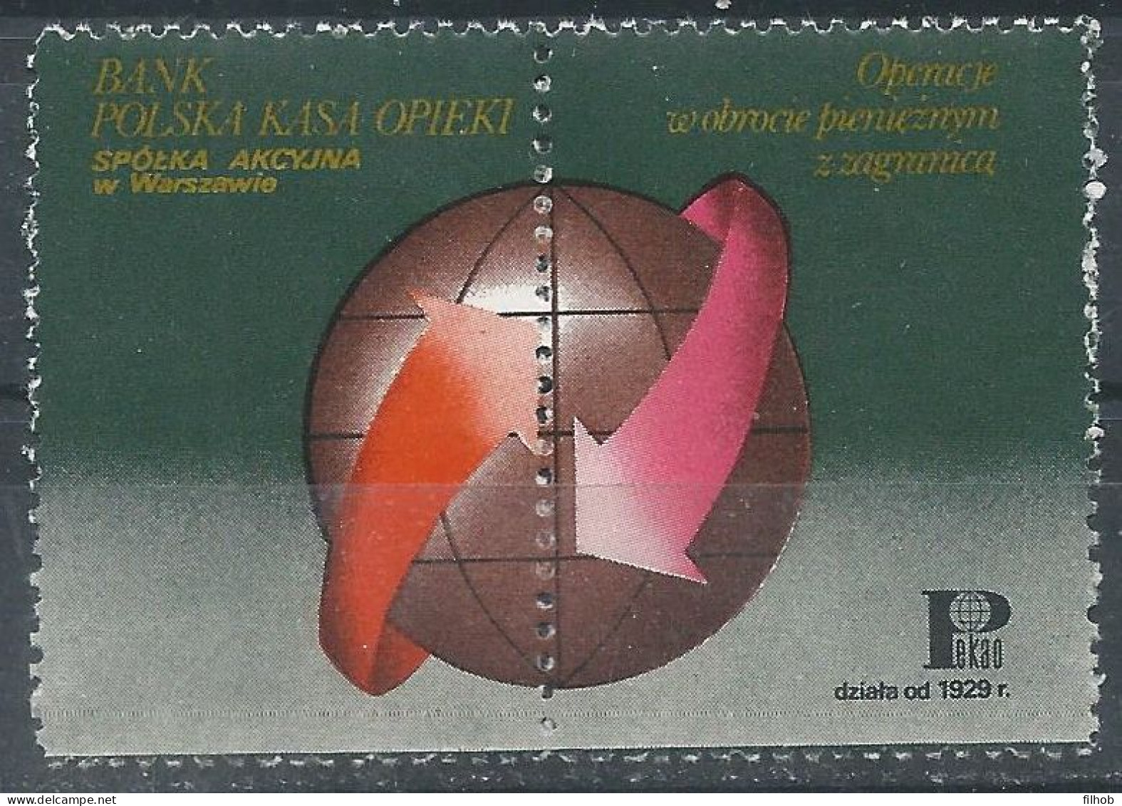Poland Label - (L010): Bank Pekao Warszawa - Fiscale Zegels