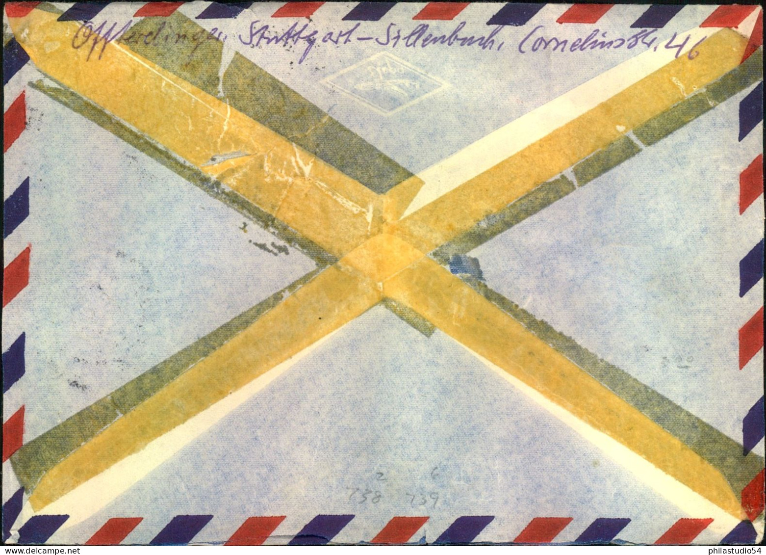 1956, Interessanter Luftpostbrief Ab STUTTGART Nach USA - Covers & Documents