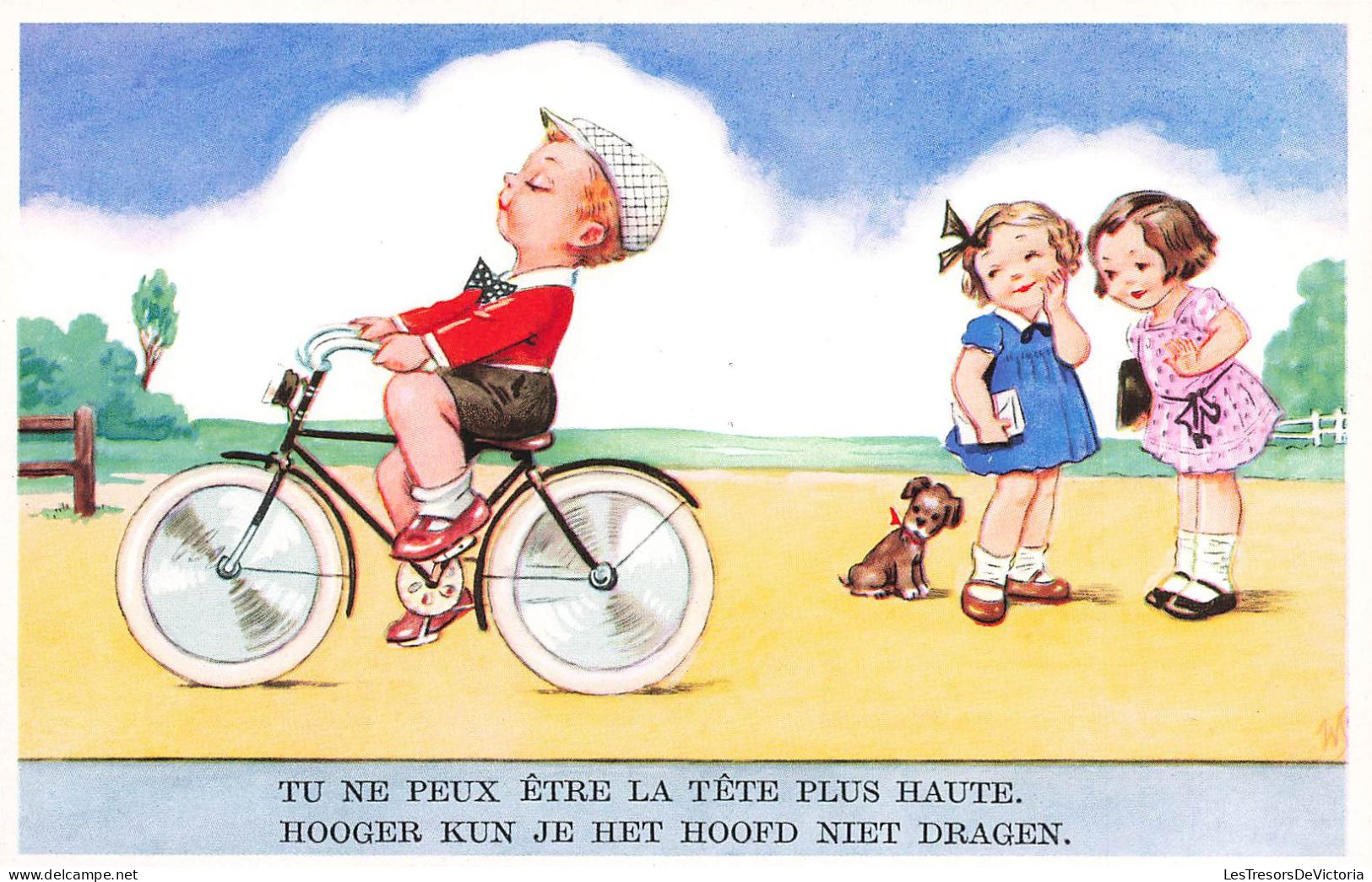 ENFANTS - Dessins D'enfants - Tu Ne Peux être La Tête Plus Haute - Carte Postale Ancienne - Dibujos De Niños