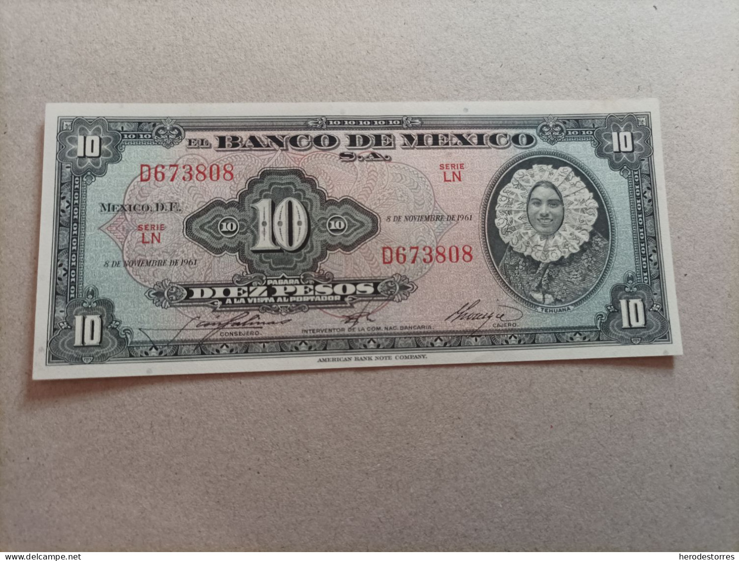 Billete De México 10 Pesos, Año 1961, UNC - Mexico