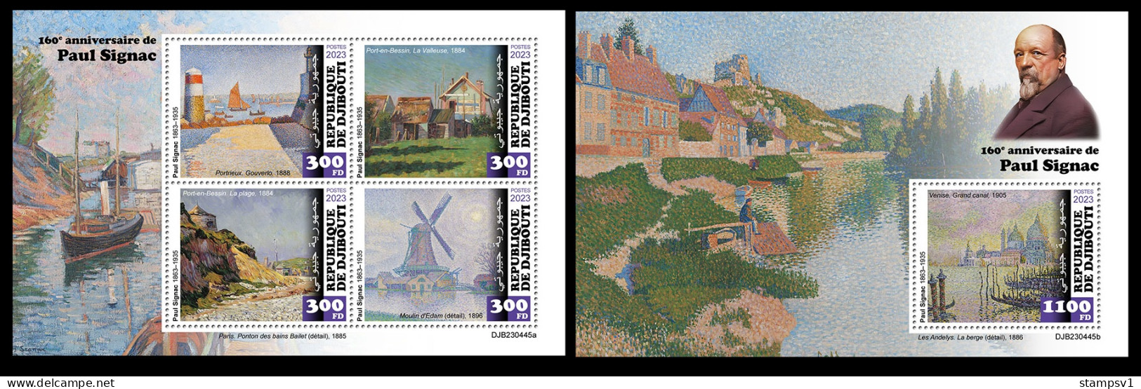 Djibouti  2023 160th Anniversary Of Paul Signac. (445) OFFICIAL ISSUE - Impressionismo