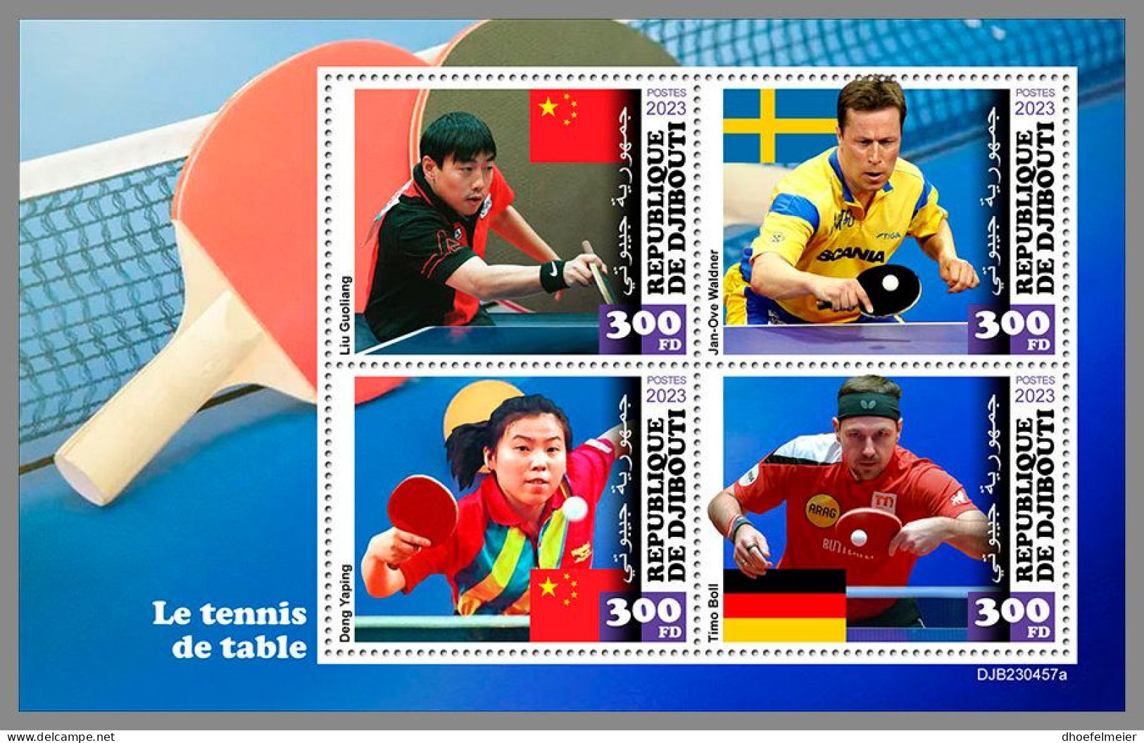 DJIBOUTI 2023 MNH Table Tennis Tischtennis M/S – OFFICIAL ISSUE – DHQ2406 - Table Tennis