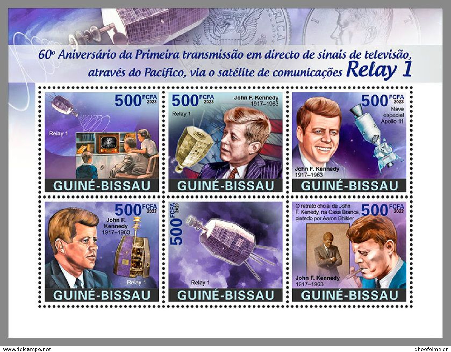 GUINEA BISSAU 2023 MNH John F. Kennedy Transmission Of TV M/S – OFFICIAL ISSUE – DHQ2406 - Kennedy (John F.)