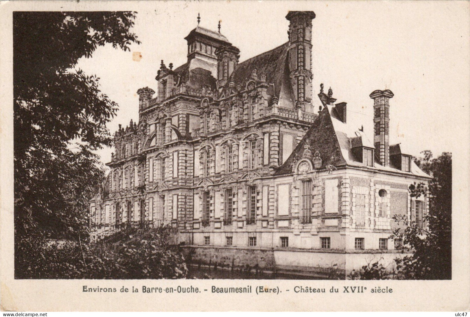 - 27 - Environs De La Barre-en-Ouche (Eure). - BEAUMESNIL. Château Du XVIIe Siècle - Scan Verso - - Beaumesnil