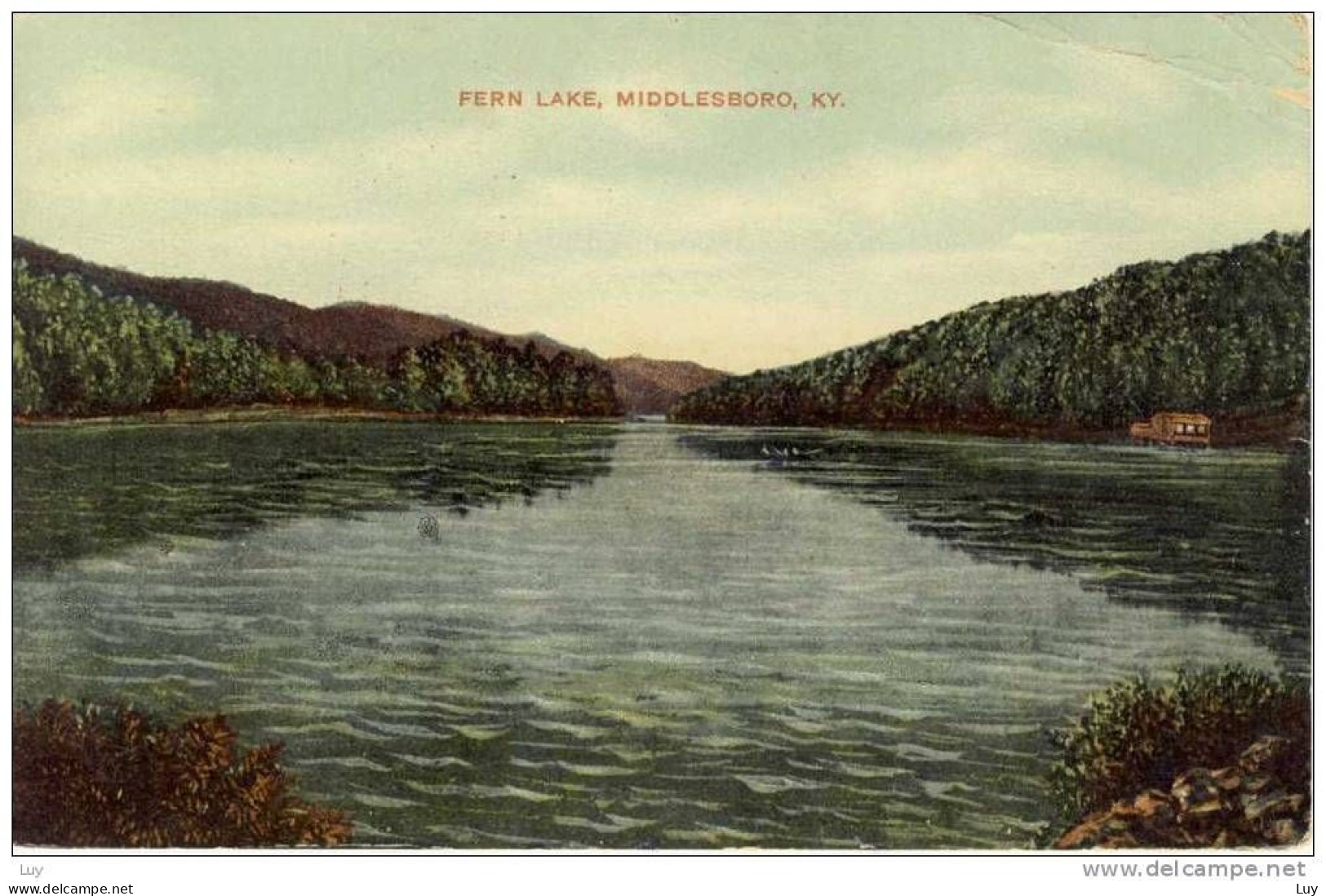 Art Colored PC 1908 - Fern Lake, MIDDLESBORO, KY; RMS Duplex Cancel - Autres & Non Classés