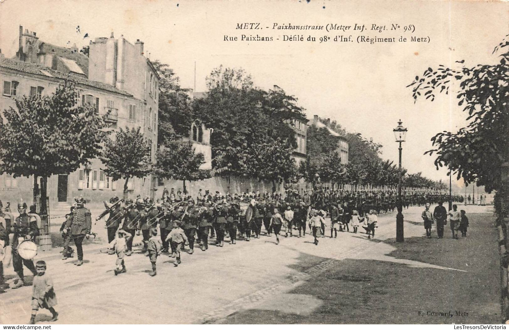 FRANCE - Metz - Rue Paixhans - Défilé Du 98è D'inf - Régiment De Metz - Carte Postale Ancienne - Metz