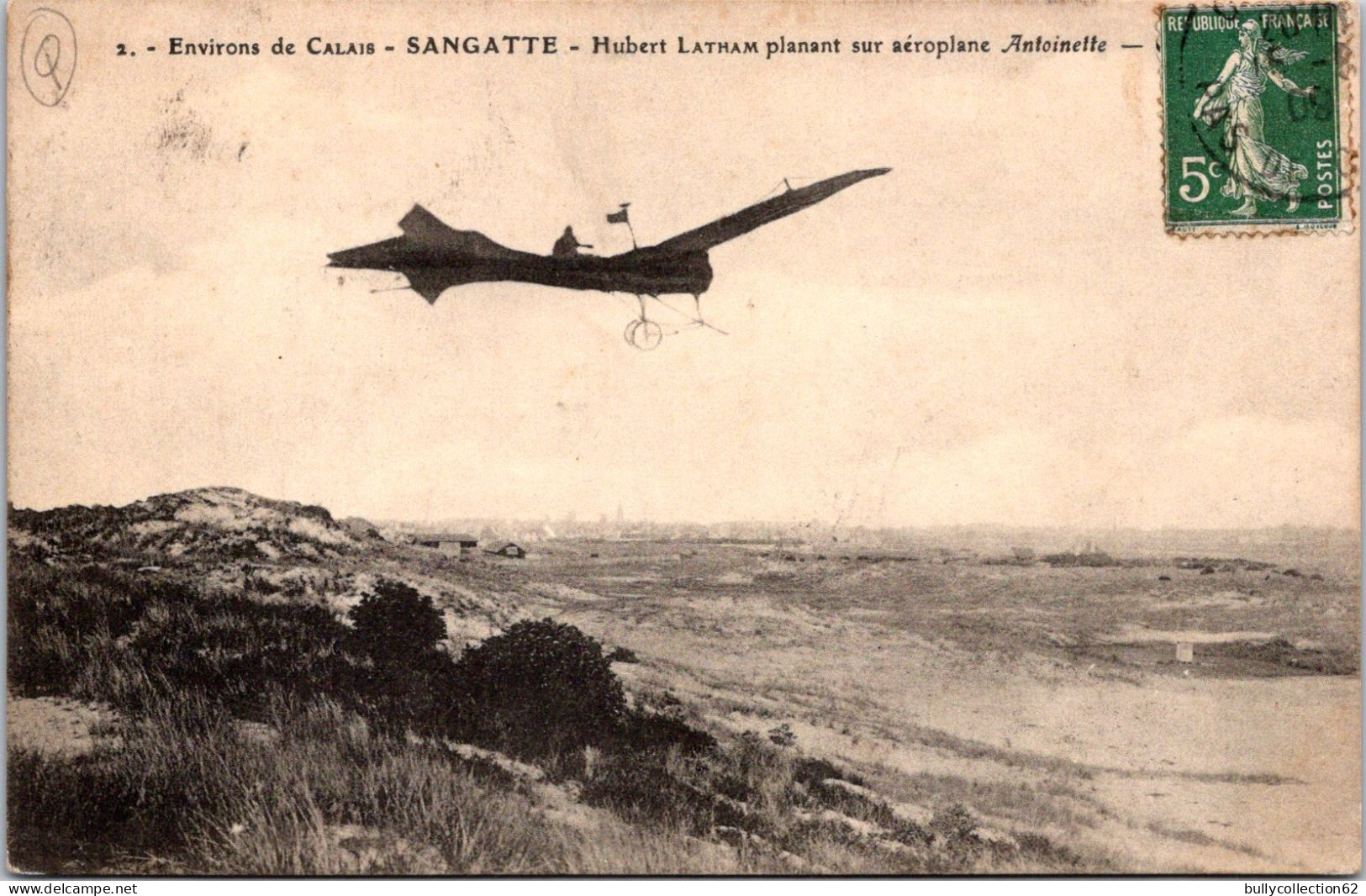 CPA - SELECTION - SANGATTE  -  H.LATHAM . Planant Sur Aéroplane Antoinette. - Sangatte