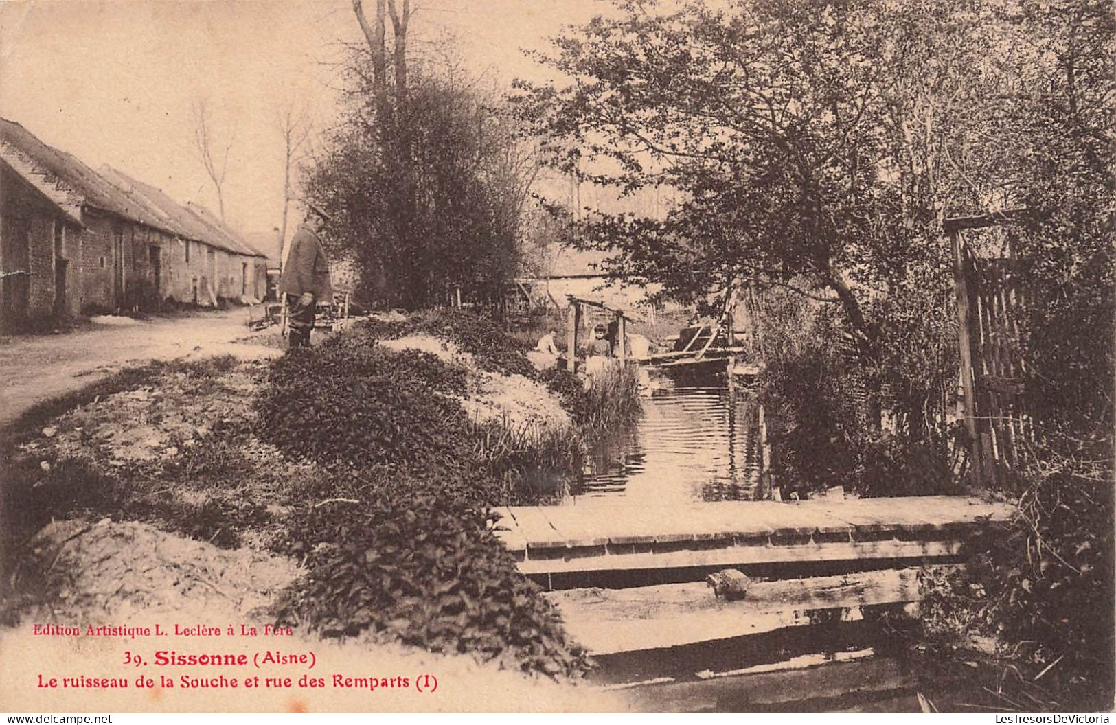 FRANCE - Sissonne - Le Ruisseau De La Souche Et Rue Des Remparts - Carte Postale Ancienne - Sissonne