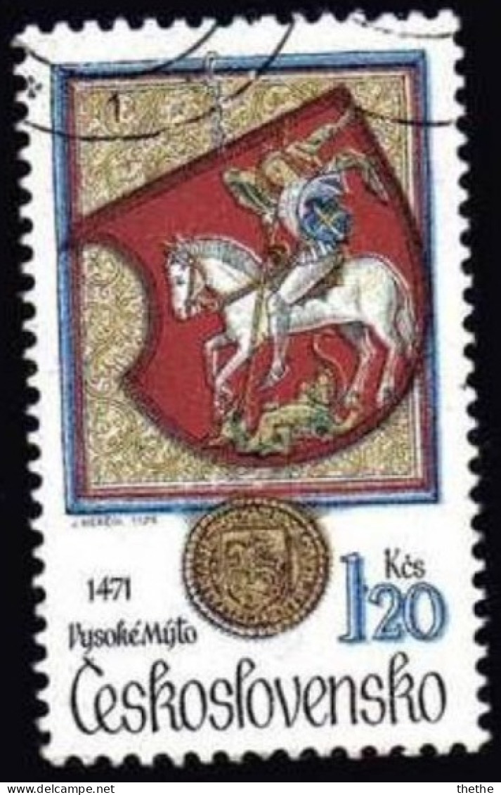 TCHECOSLOVAQUIE -  Armoiries De Villes : Vysoké Myto, 1471 (Cheval Blanc) - Used Stamps
