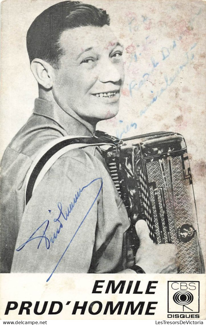 Carte Publicitaire - Homme Célèbre  Emile Prud'homme - Accordéoniste - Dédicace - Chanteurs & Musiciens